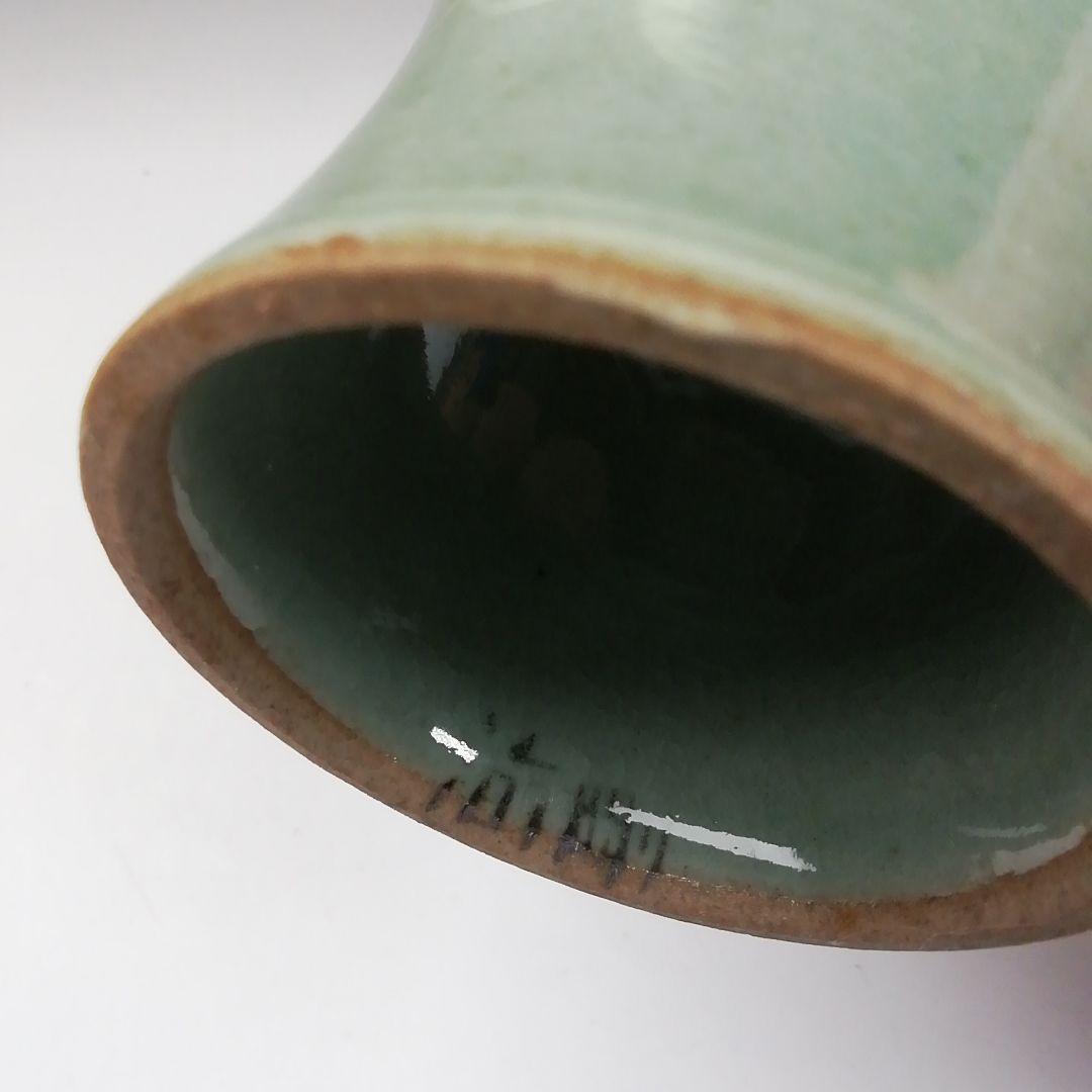 Ｔ７２３　蓋置　『高麗青磁』『韓国人間文化財』『柳根塋 作』　共箱　茶道具