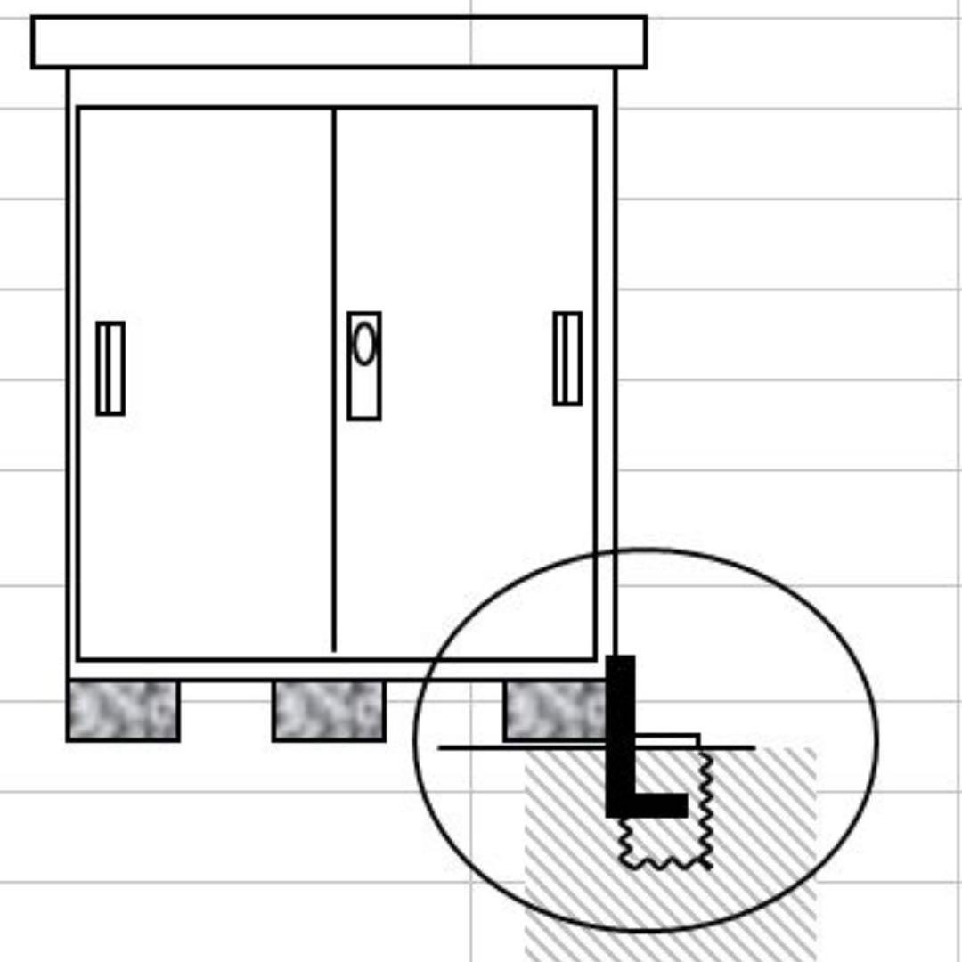 ダビッドソンZC33S様　物置転倒防止アンカー工事