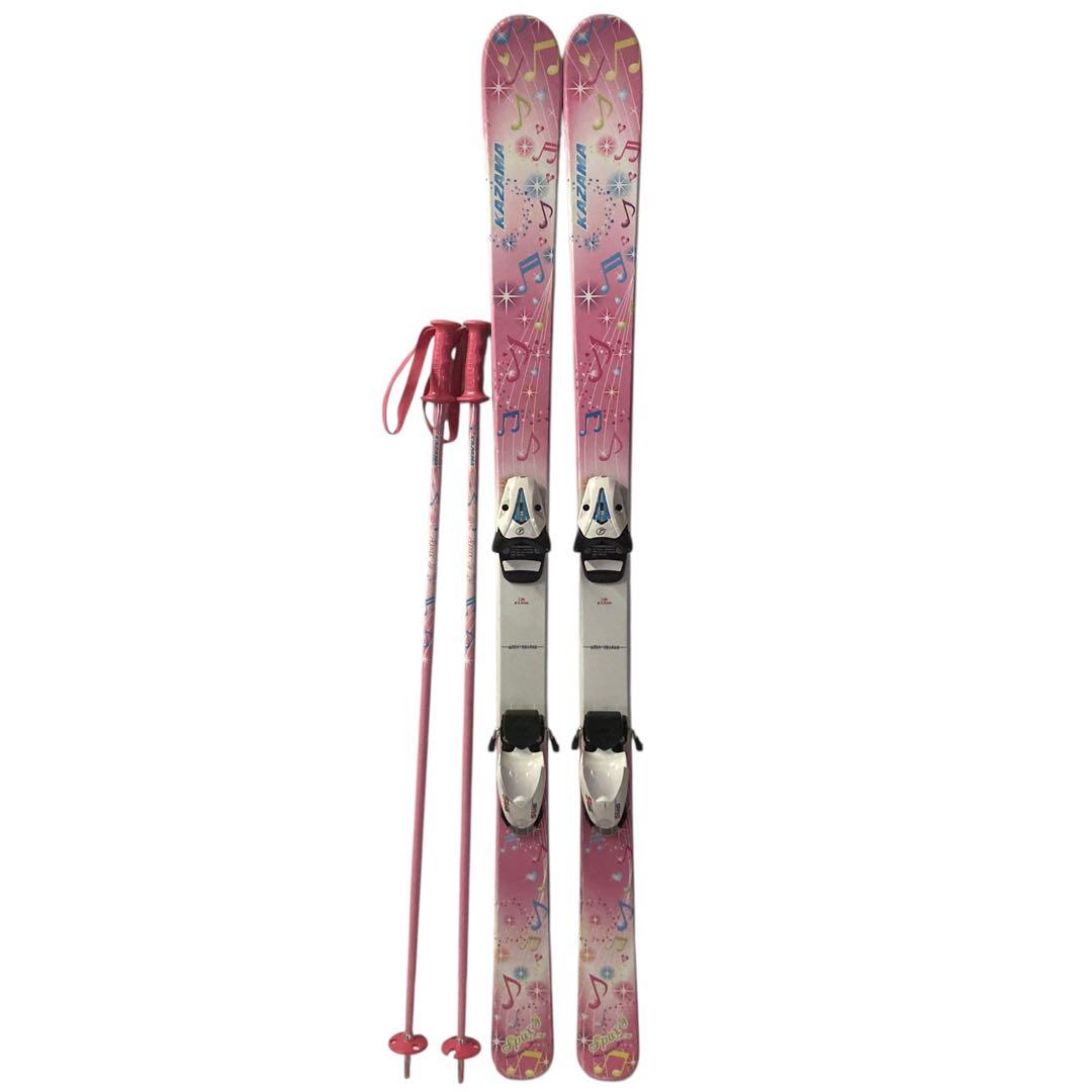 【メ01126-54】 KAZAMA キッズ用スキー板セット 136cm