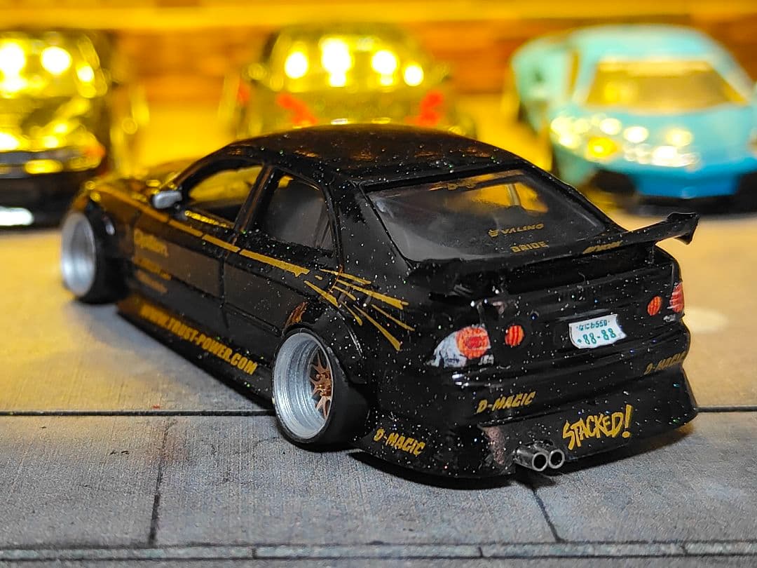 ホットウィールカスタム トヨタ アルテッツァ フルエアロ ドリ車深リムトミカ改造