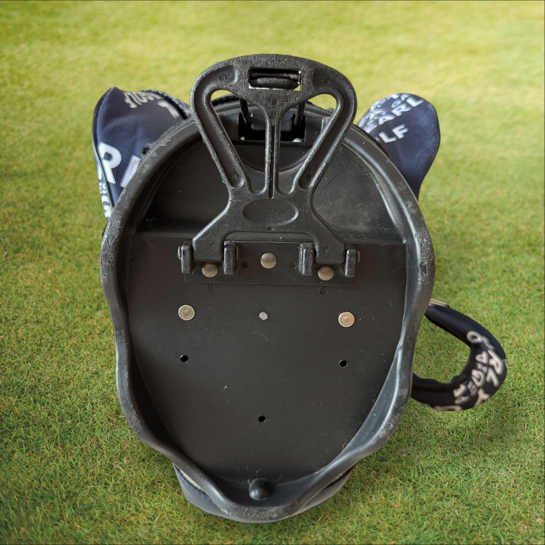 パーリーゲイツ　キャディ バッグ　ショルダー式　スタンド式　軽量　総柄　紺