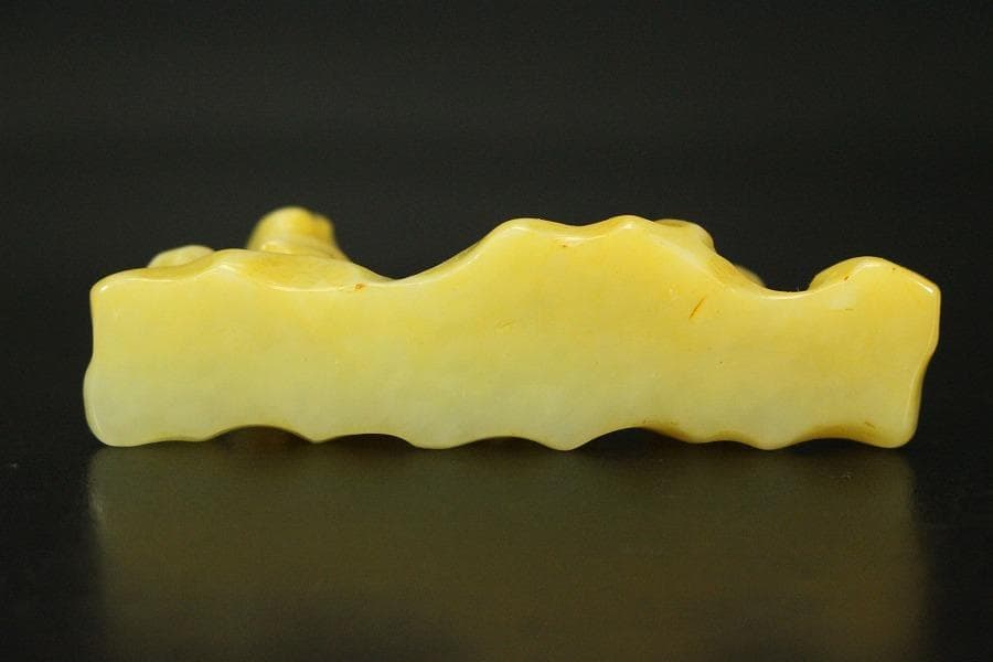 中国美術 白玉石 刻 太湖石 筆架 文房四宝(HA427)