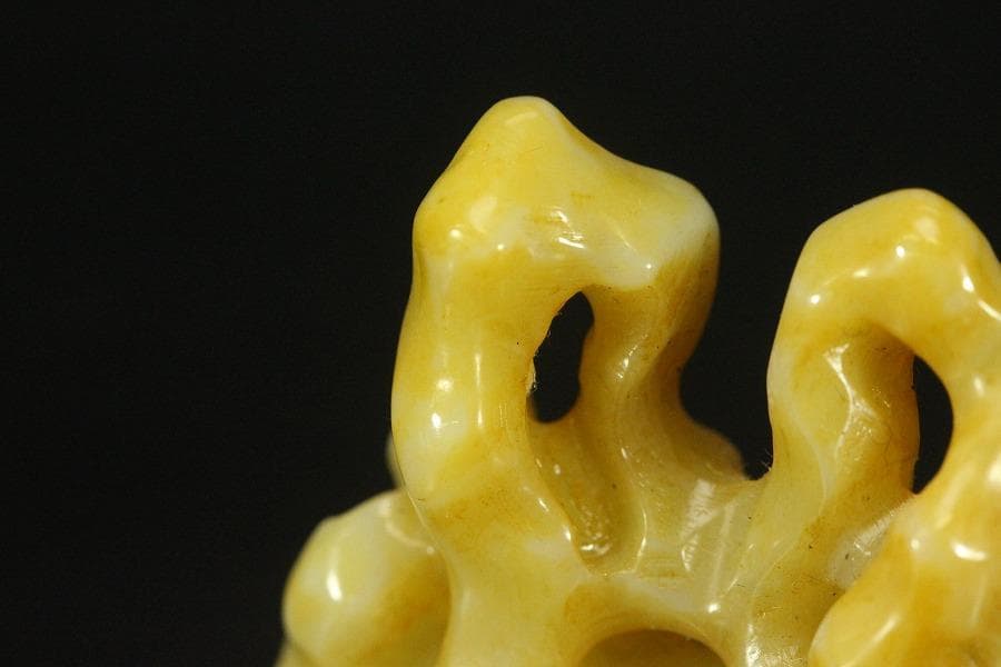 中国美術 白玉石 刻 太湖石 筆架 文房四宝(HA427)