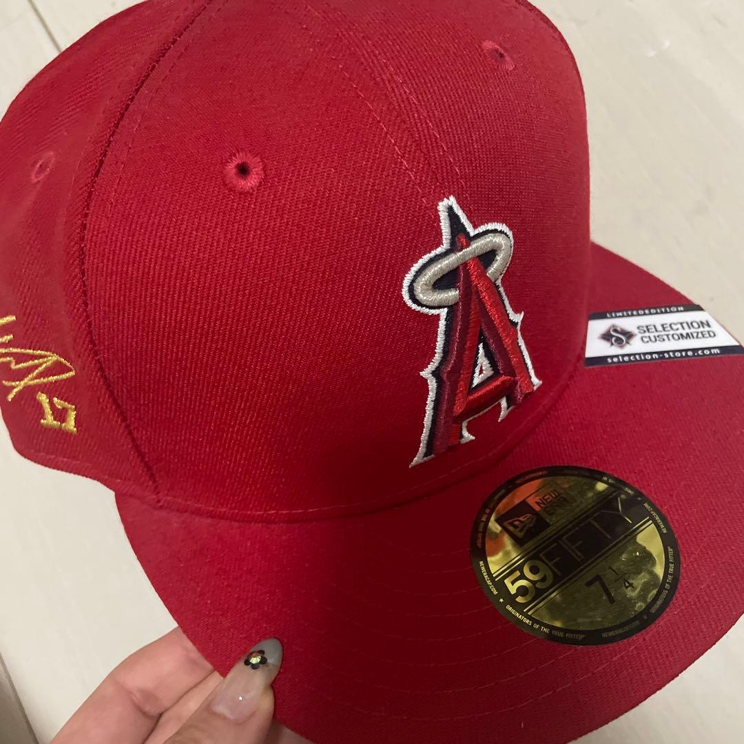 公式ショップ　大谷翔平　エンゼルス　サイン刺繍　ゴールド　キャップ　ニューエラ