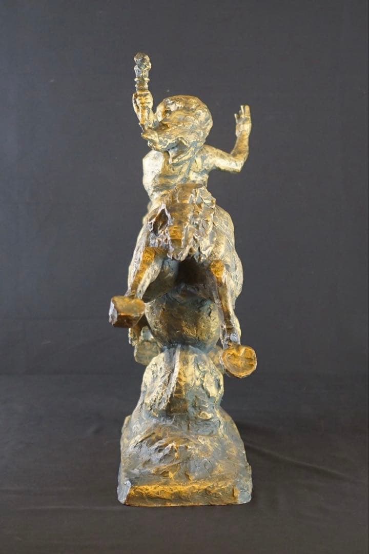 彫刻家 北村西望 作 ブロンズ像 『平和の女神』1965年 大理石台付 保証品