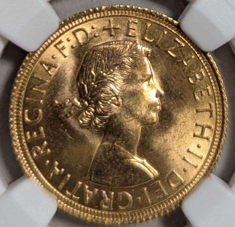 1965年/MS65/ヤングヤング/NGC/ソブリン金貨/エリザベス２世