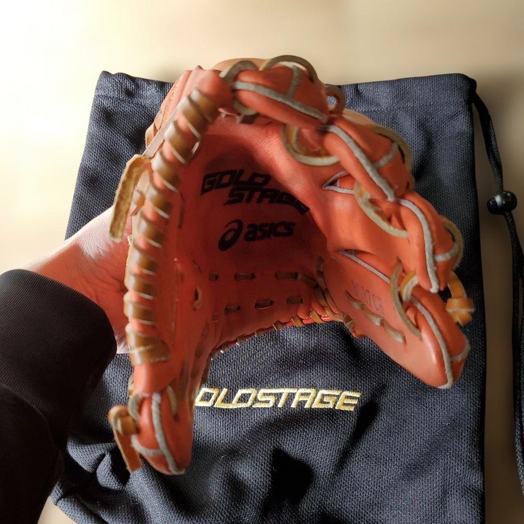 asics GOLDSTAGE 軟式グローブ オレンジ