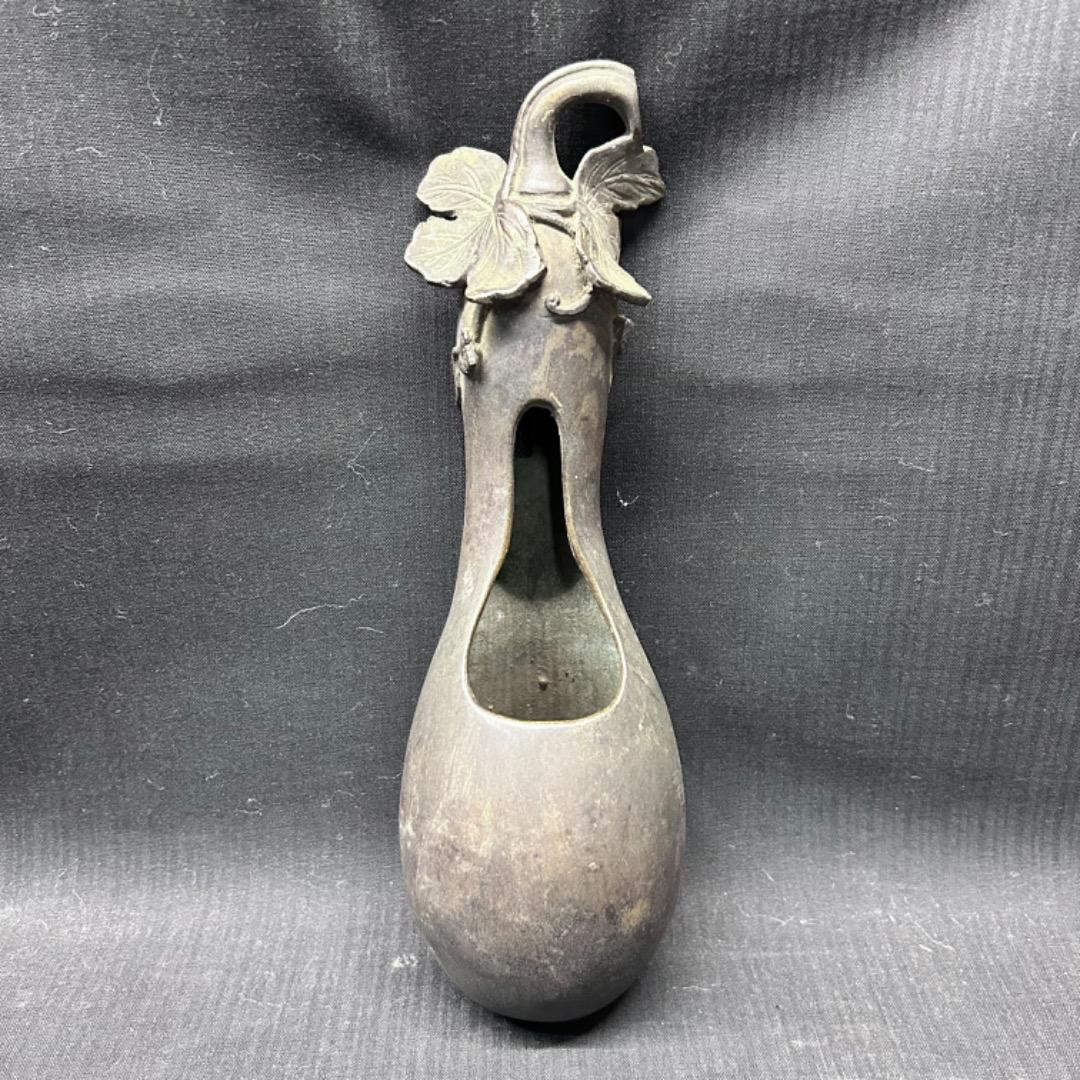 ▽Eb左1112 茶道具 古銅　銅器　掛花入  瓢箪