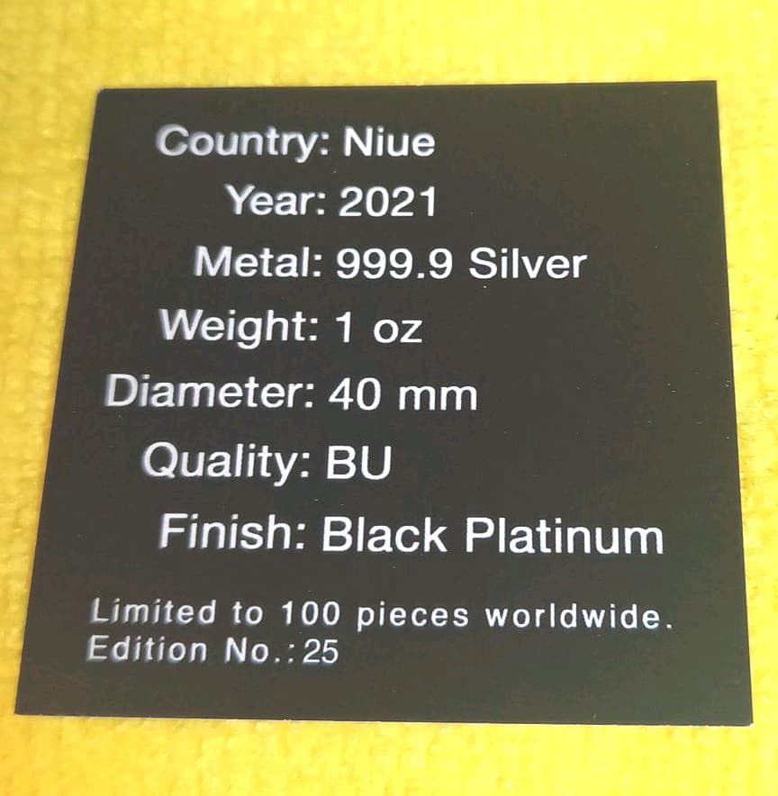 ニウエピュアシルバーブラップラチナビット　世界限定100
