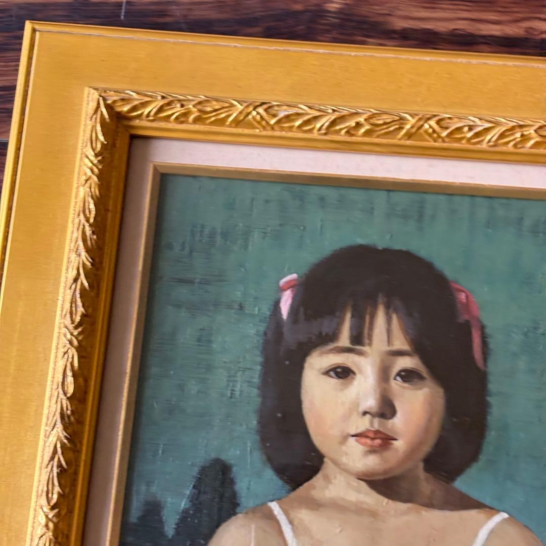 宮平勉 小さな踊り子 絵画 油彩画 油絵 額装 人物画 油彩 アートC