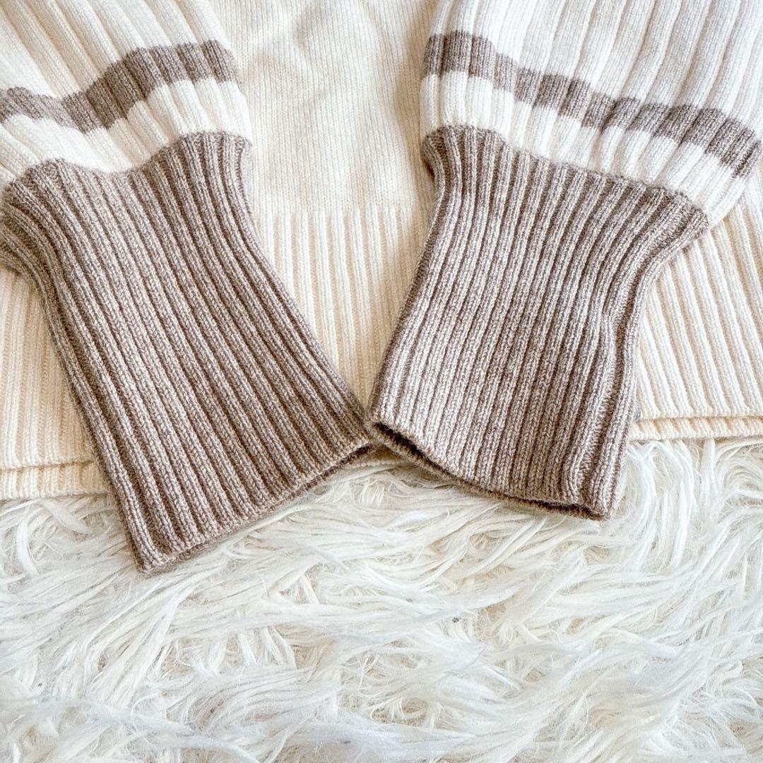 【デサントゴルフ】美品♡ニットセーター タートルネック ベージュ luxe M