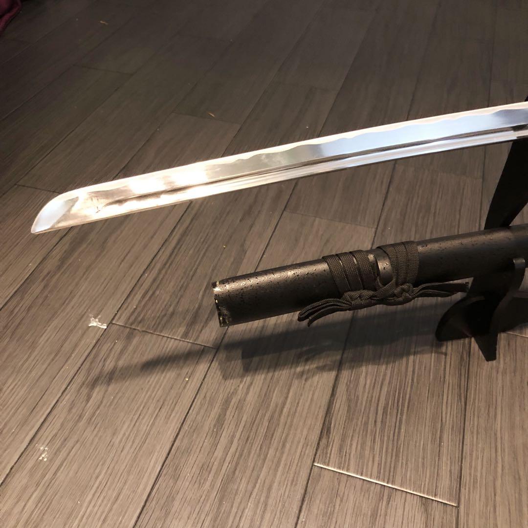 黒　模造刀　樋有刀身　黒拵え　モダン刀