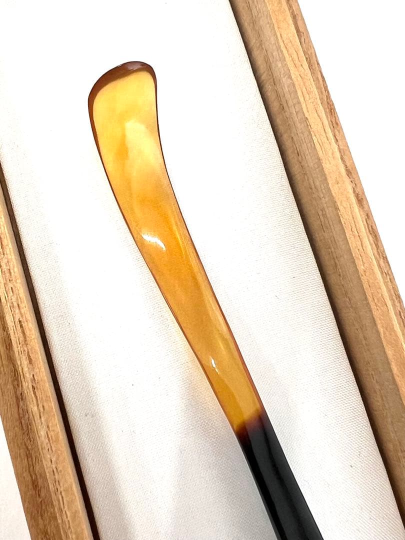 京都祇園　丹羽鼈甲店製　鼈甲茶杓 桐箱入り　未使用　貴重な極美品！