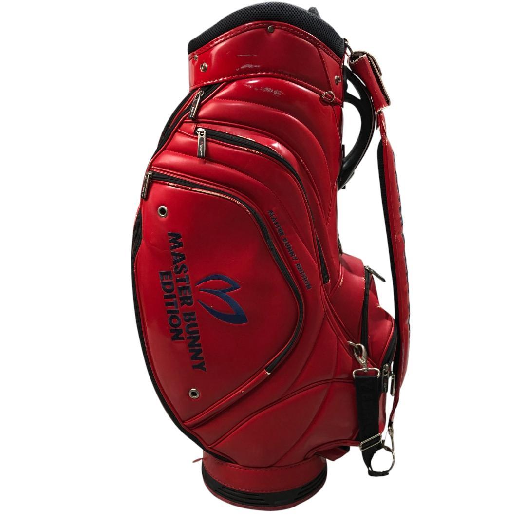 マスターバニーエディション フード付き キャディバッグ レッド ロゴ ゴルフ