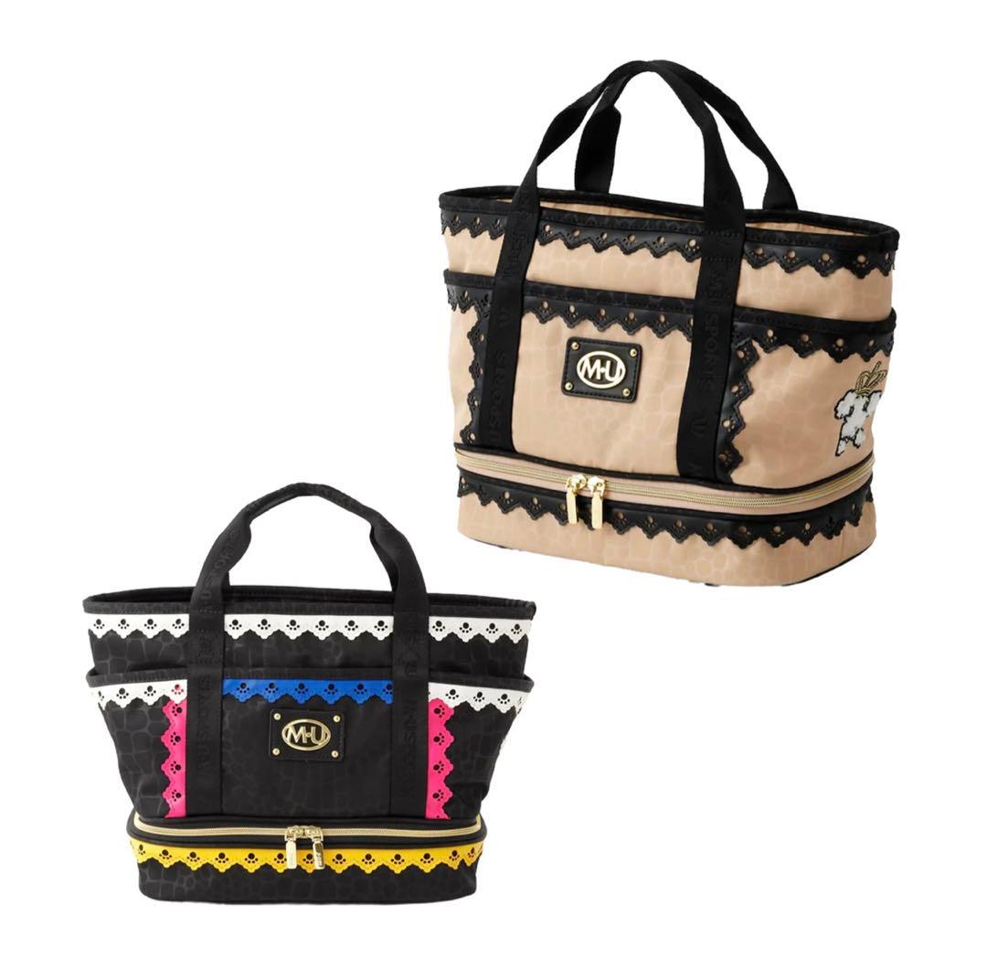 超美品☆エムユースポーツ エレガントキュートな肉球柄パンチングレースカートバック