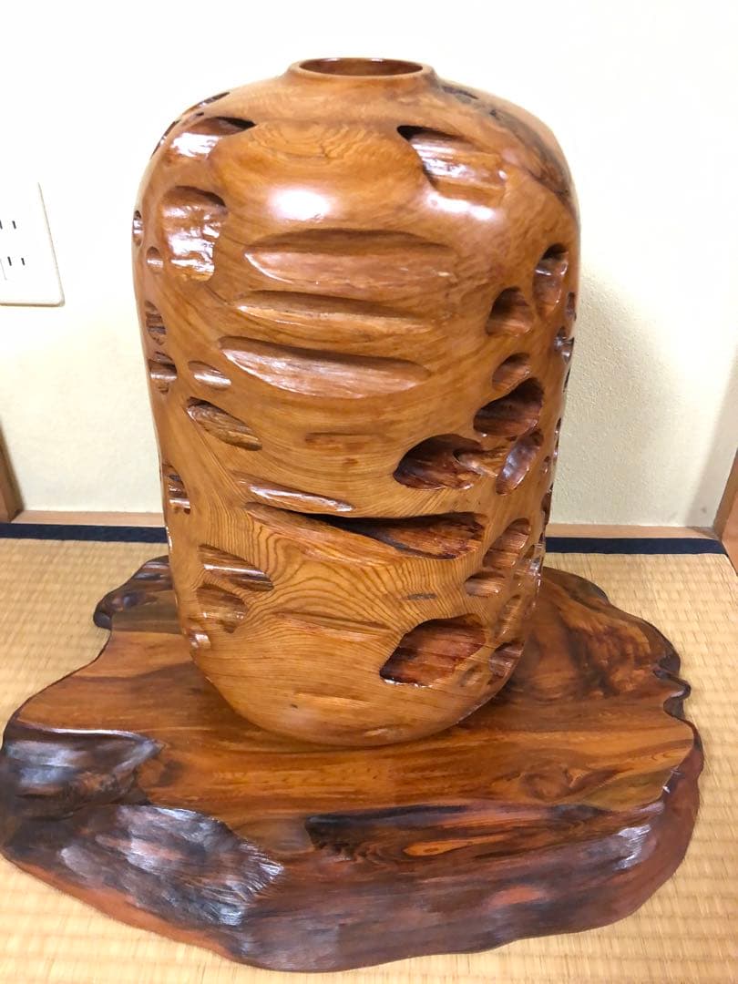 屋久杉 壺と台座