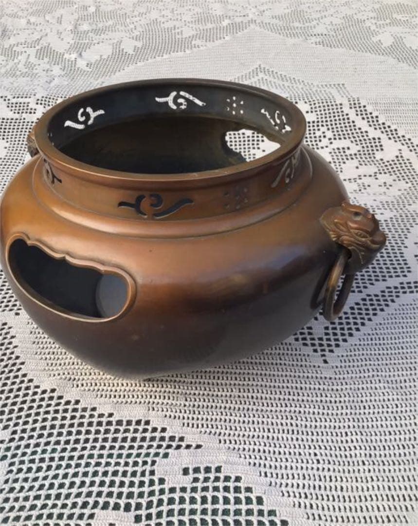 C9 茶道具・唐銅面取風炉・風炉