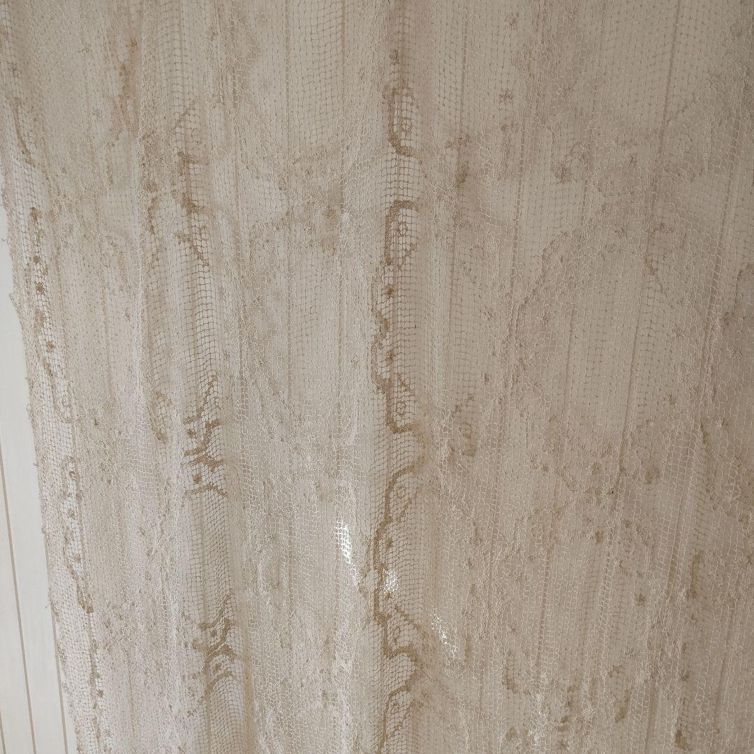 ハンドワークコットンフィレレース　生成り　フリークロス