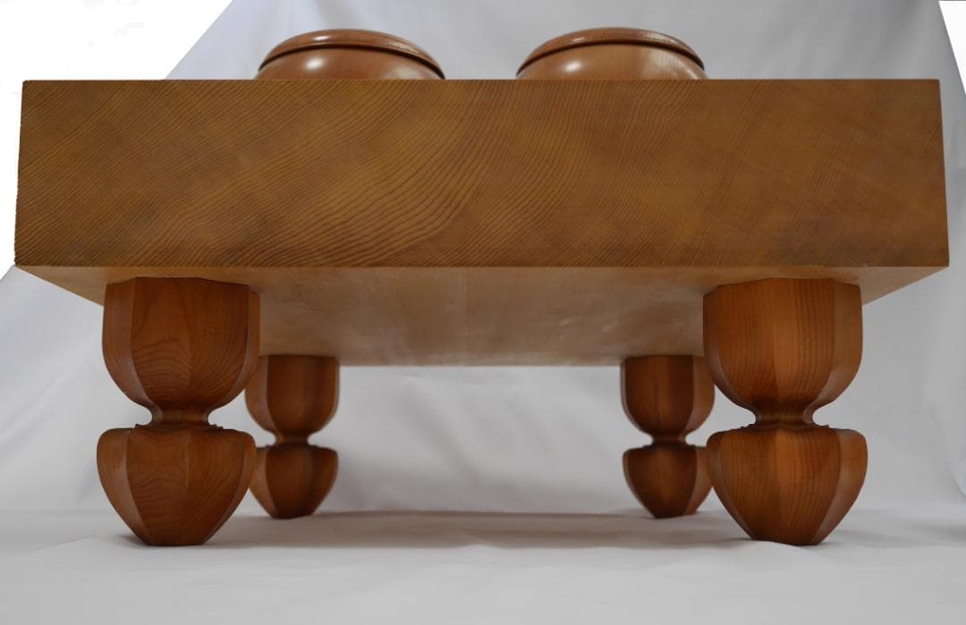 【2回使用】碁盤脚付 30号 19路盤 碁笥・碁石付き 新かや材製