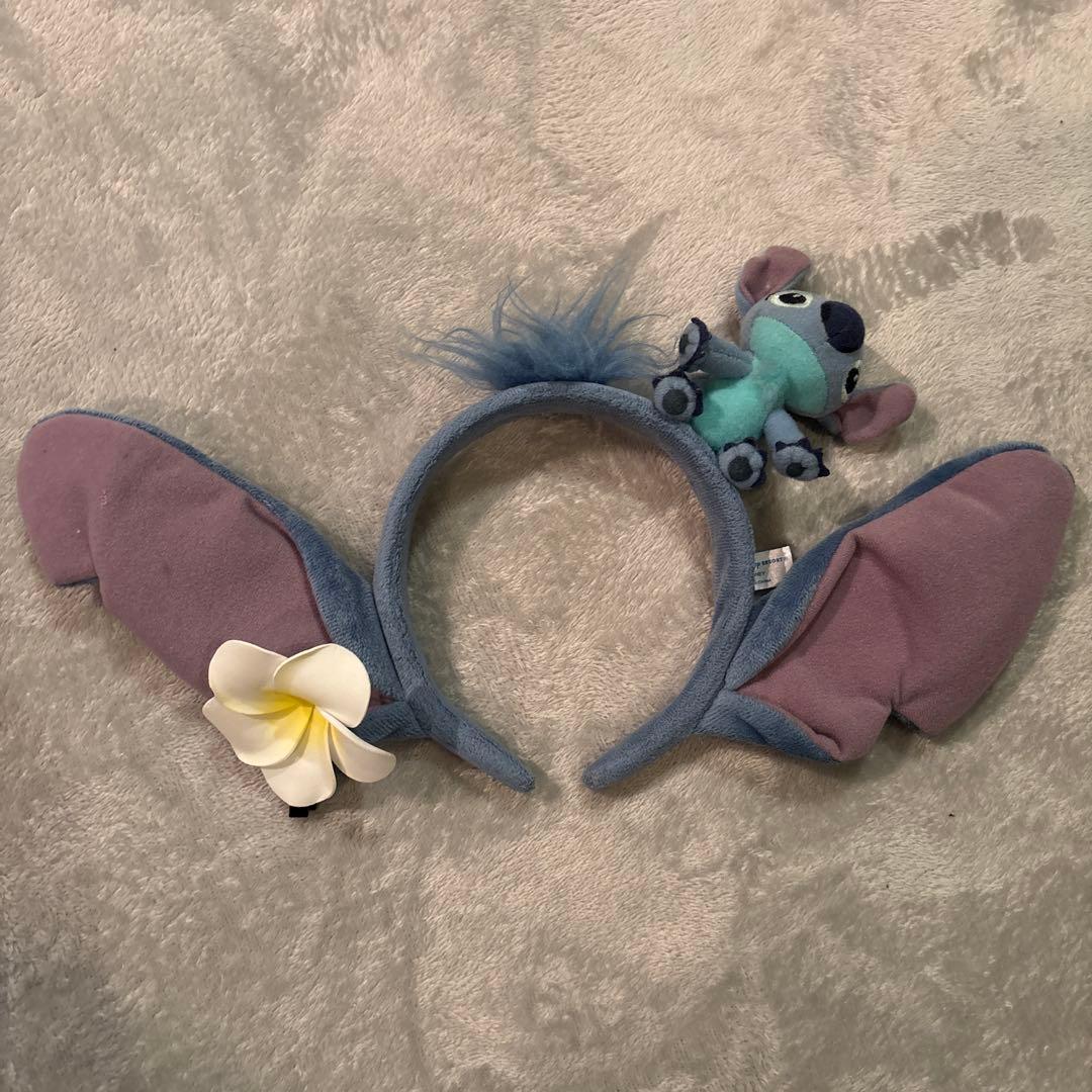 スティッチ カチューシャ 花飾り付き