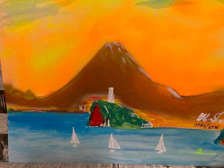 幻想絵画、空飛ぶ画家糸川裕志の富士山曼荼羅図富嶽三十六景の画帳