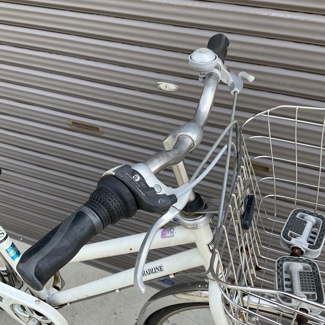 【前橋市内引渡】ママチャリ 27インチ自転車 6段変速/カゴ/鍵/オートライト付