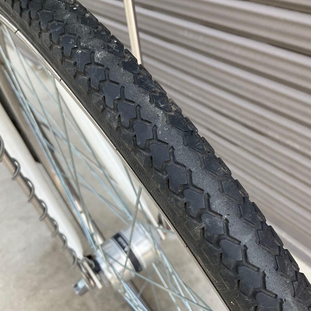 【前橋市内引渡】ママチャリ 27インチ自転車 6段変速/カゴ/鍵/オートライト付