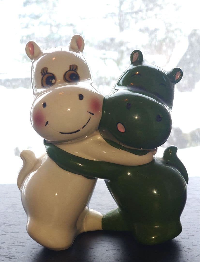 主観 無版権　ムーミン ＆ノンノン　陶器貯金箱　ネット検索しても唯一無二