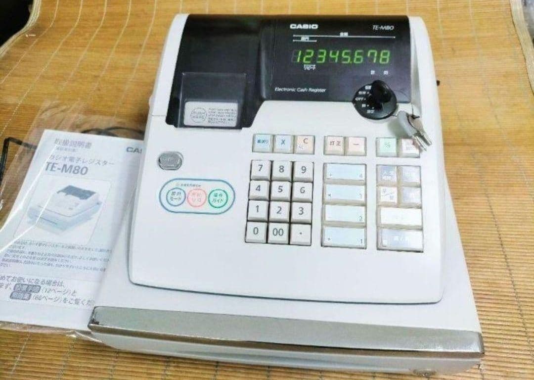 カシオレジスター　TE-M80　中古品　人気機種感熱紙　送料無料　357412