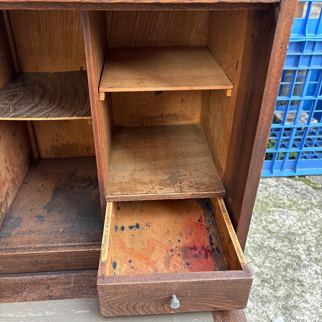 アンティーク　ライティングビューロー　實用新案　ライティングディスク　木製　文机