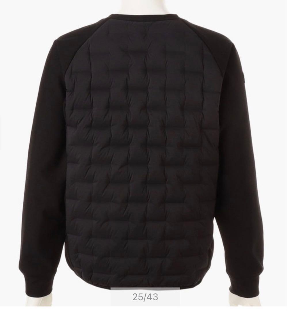 BRIEFING ブラック クルーネックハイブリッドダウンジャケット