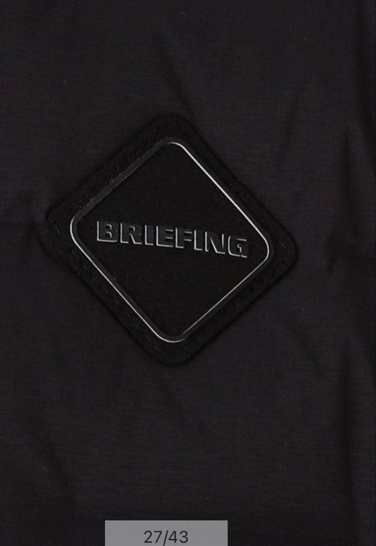 BRIEFING ブラック クルーネックハイブリッドダウンジャケット