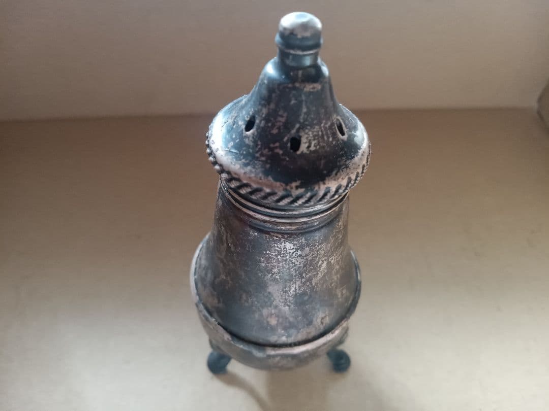 純銀925 塩/コショウ入れ ① ソルト/ペッパー入れ 刻印 猫足 アンティーク