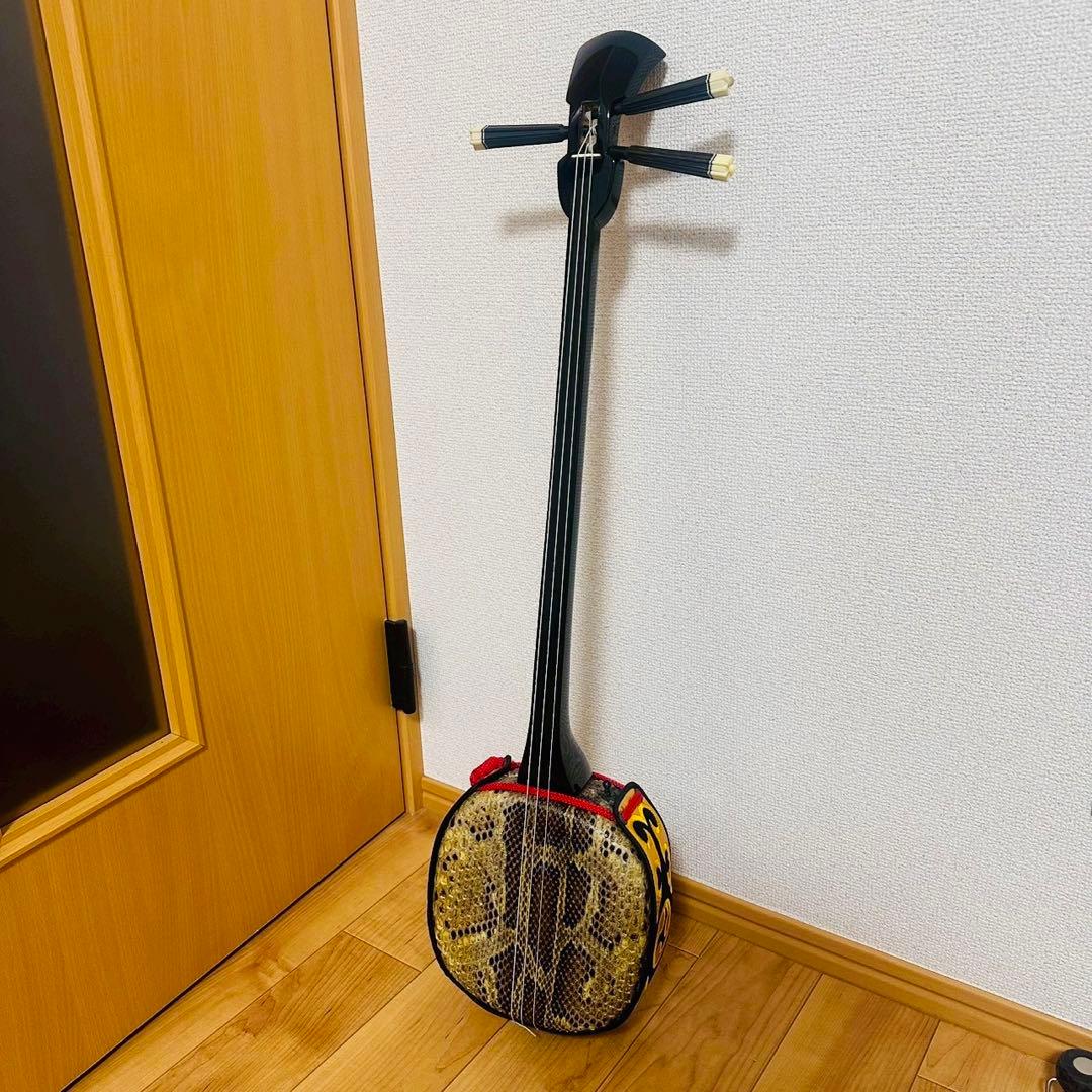沖縄三線✨ 沖縄 伝統楽器 本皮 蛇皮 和楽器 破れなし
