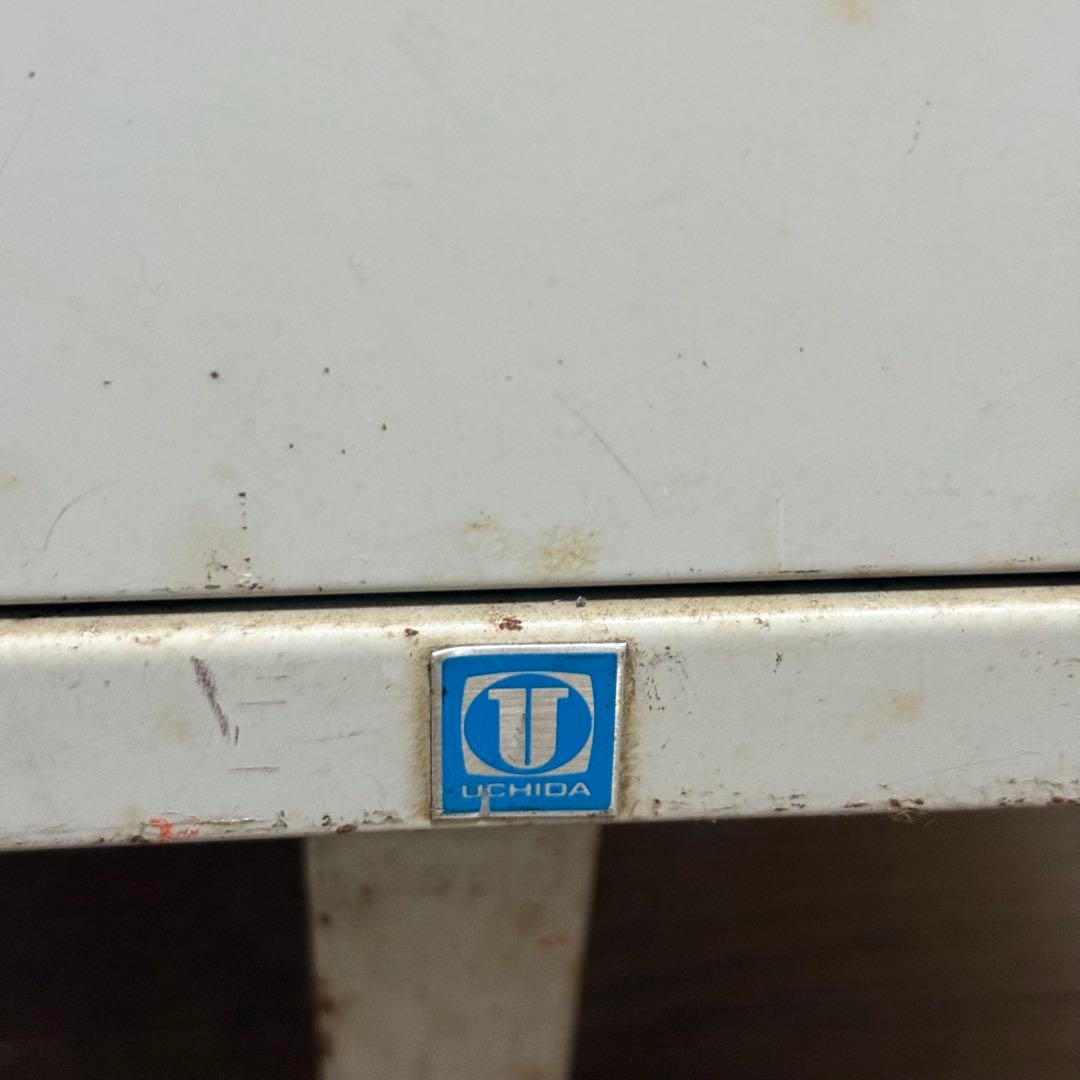 UCHIDA オフィスデスク 事務机 机 グレー レトロ 昭和レトロ