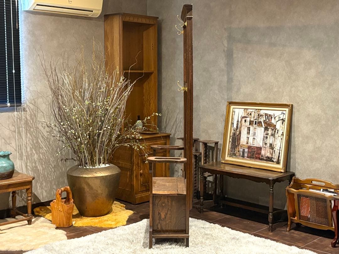 ホールスタンドチェア　コート掛け　帽子掛け　アンティーク　ビンテージ　nH