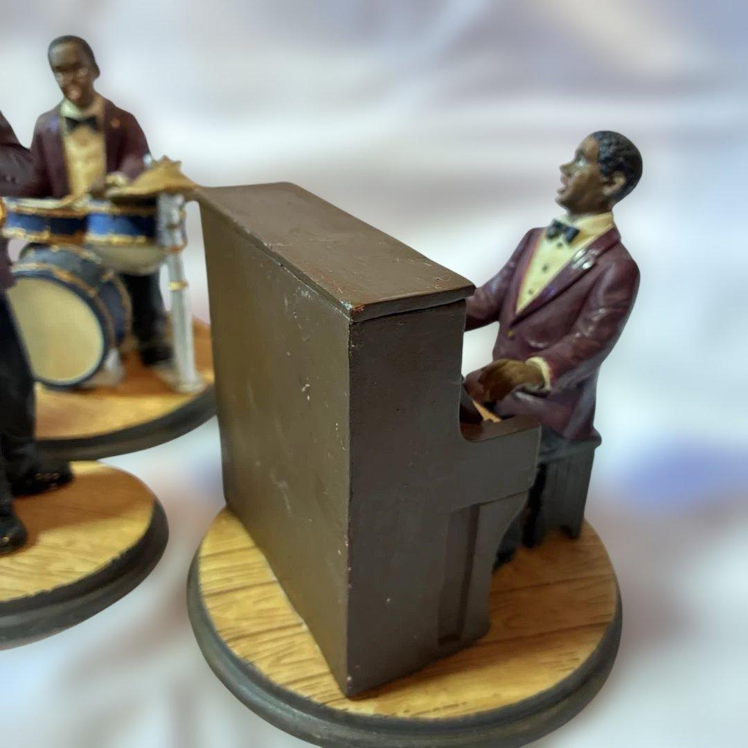 【希少】美品　レトロ　骨董品　ジャズバンドフィギュア　黒人　置物　コレクター　7