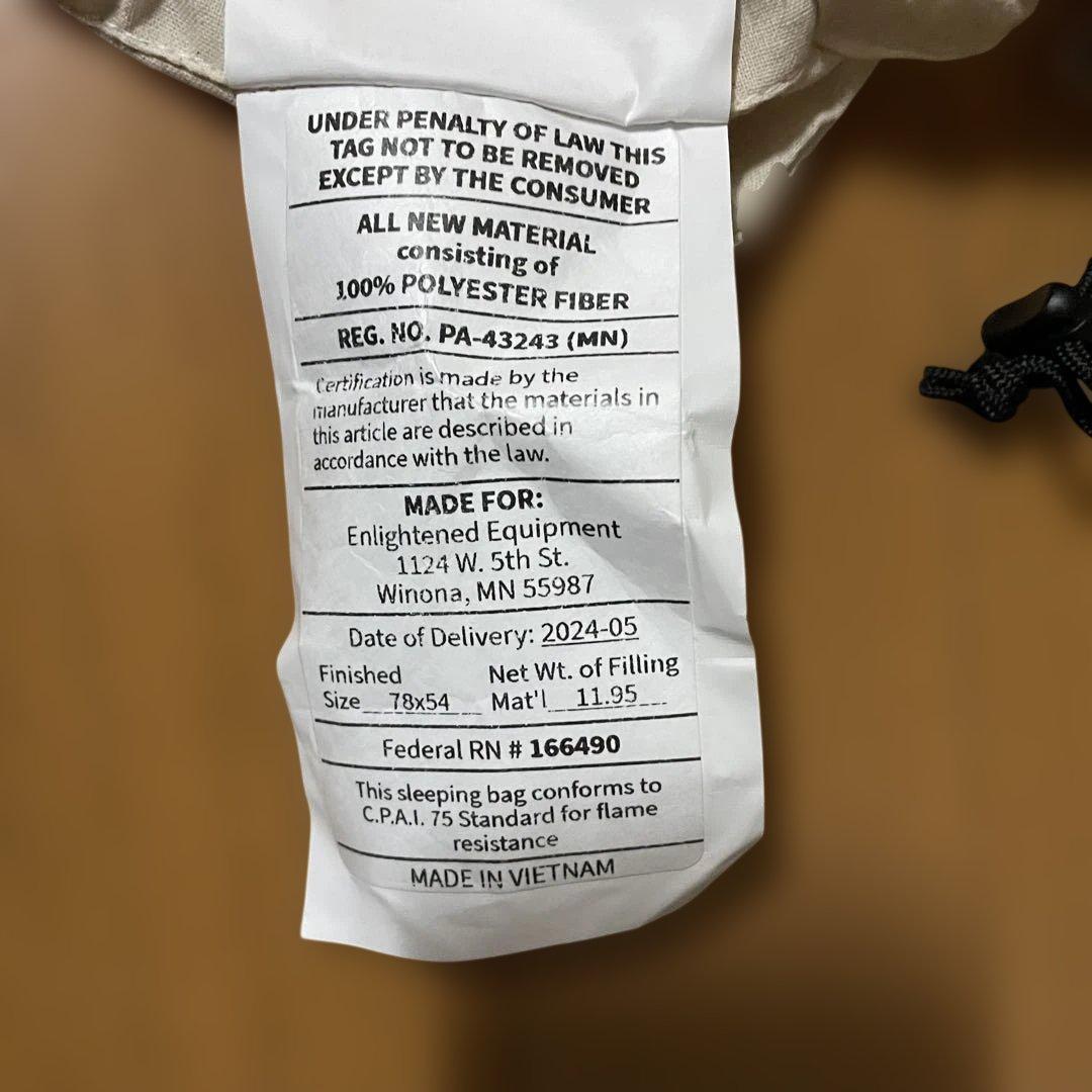 アウトドア寝具 ENLIGHTENEDEQUIPMENT Revelation APEX 50