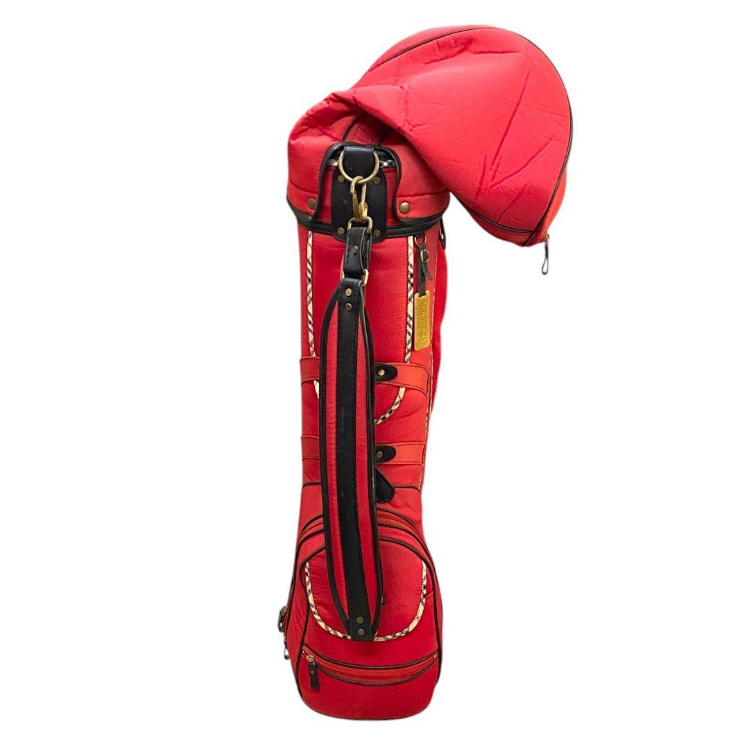 Y♪ Burberry Golf バーバリー キャディバッグ 赤×ノバチェック