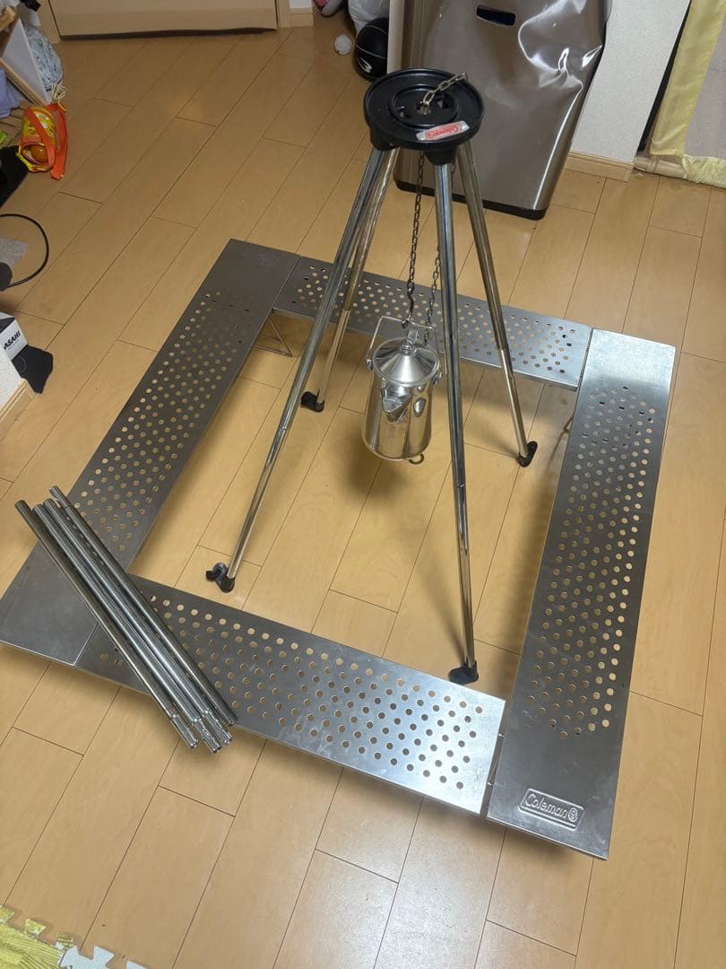 コールマン　セット売り　焚き火　ケトル　トライ　ファイヤープレイステーブル