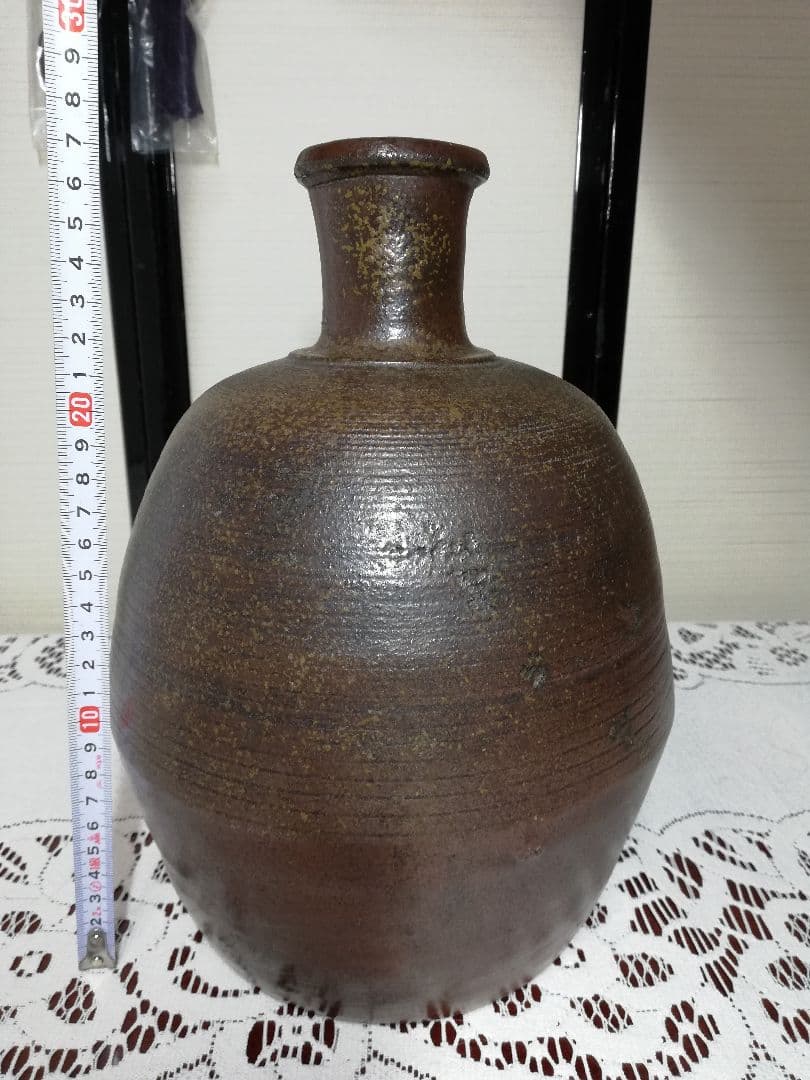 江戸末期 古備前 二升徳利 備前焼 窯印 木村の作 花入 フラワーベース 花器