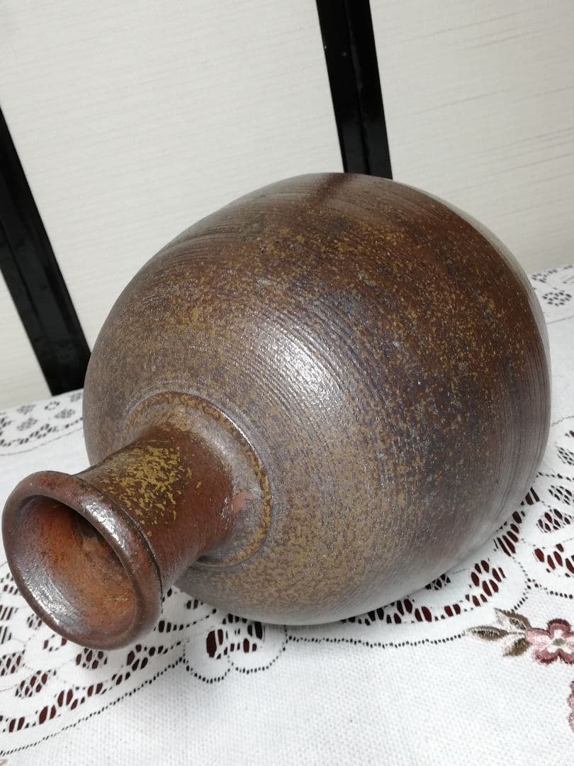 江戸末期 古備前 二升徳利 備前焼 窯印 木村の作 花入 フラワーベース 花器