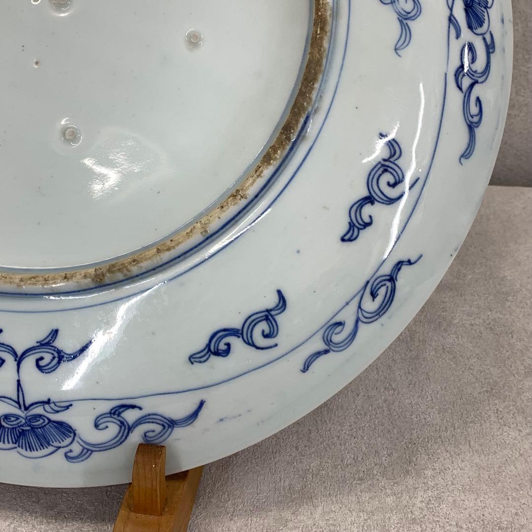 直径 46.6cm ! 大皿 飾り皿 時代物 蝶々 花 昭和レトロ 飾り皿 ③