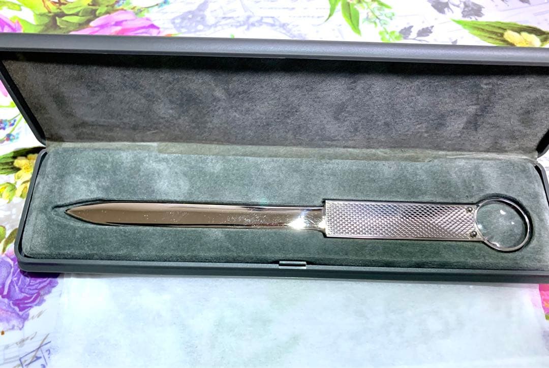 1970年ヴィンテージドイツ製スターリングシルバ925拡大鏡付きレターオープナー