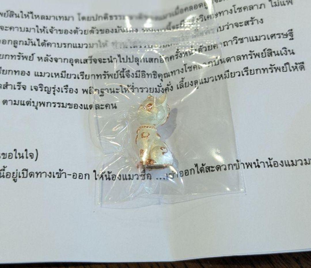 836？ タイのお守りプラクルアン！猫だ！キャット！取説付属！幸運&金運アップ！
