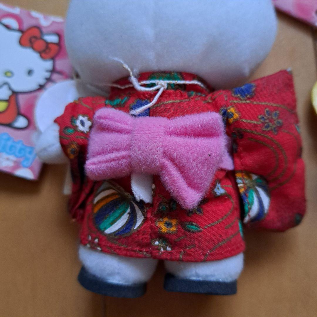 当時物　日焼けキティ　白キティ　ハイビスカス　浴衣　ぬいぐるみマスコット