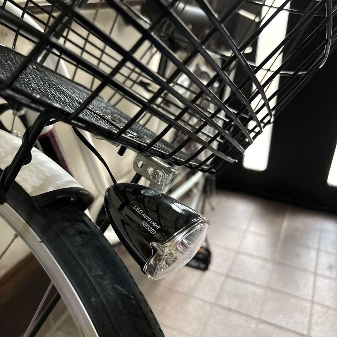 【美品】※直接引き取り 自転車 ママチャリ 前後カゴ付き ミラー付き