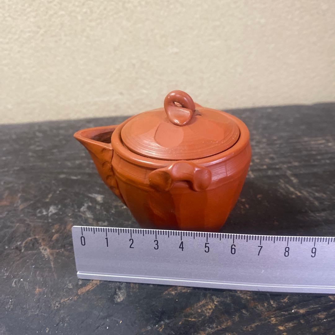 杉江木仙作　常滑急須 小型 朱泥　宝瓶　茶注A