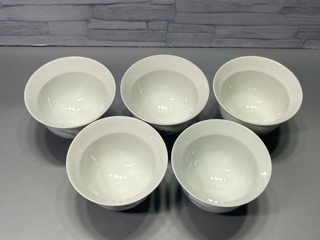 江戸後期　鍋島　染付　向付　5客