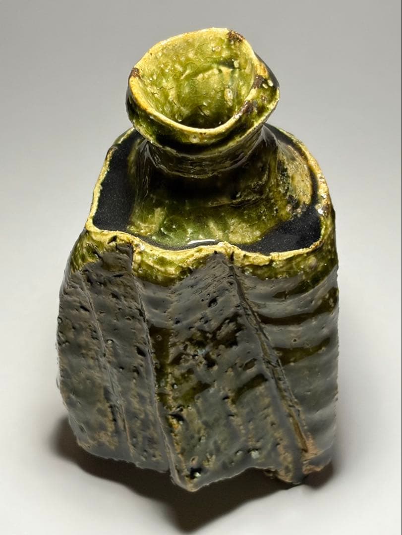 ノーミン 人気陶芸家 塚本治彦 織部 徳利 日本工芸会 正会員